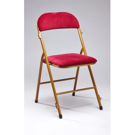 Chaise velours rouge