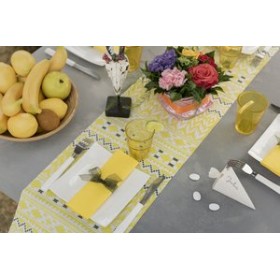 Chemin de table Ethnique Jaune 3m