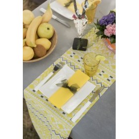 Chemin de table Ethnique Jaune 3m