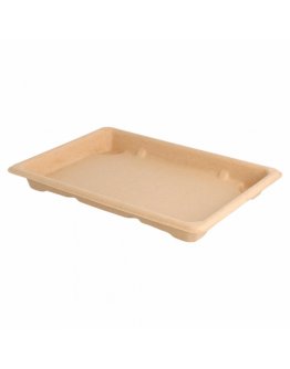 Plateau Pulpe Sushi 18,5x13x1,5cm Naturel par 50