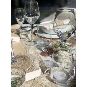 Chemin de table Toile de Jute Dentelle 2m