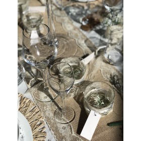 Chemin de table Toile de Jute Dentelle 2m