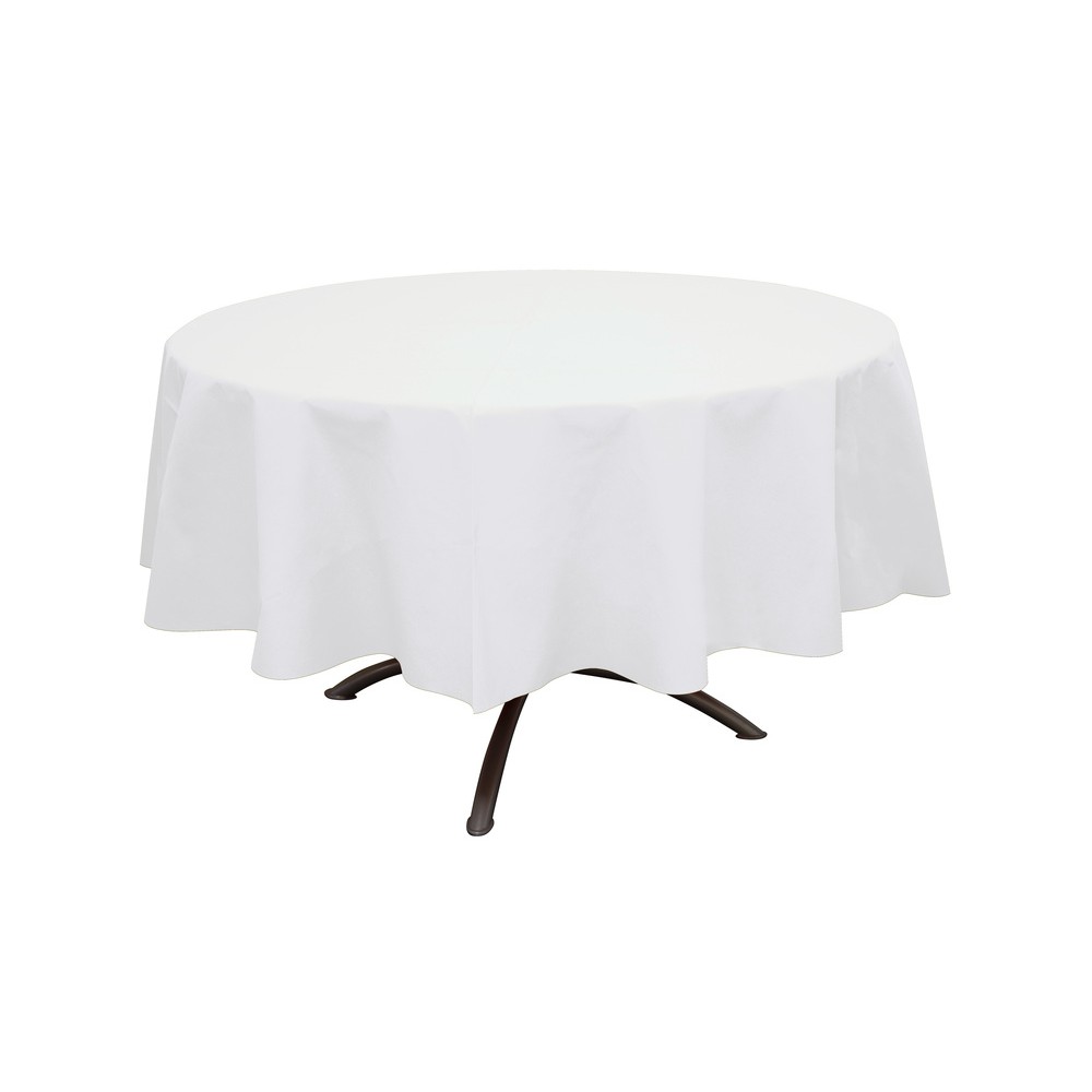 Nappe ronde blanche non tissé 240cm par 12