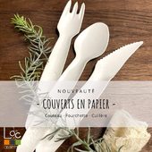 🌱Enfin une alternative au plastique, nous vous proposons des couverts en papier. Couteaux - Fourchettes - Petites Cuillères. #couvertspapier